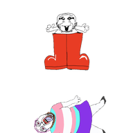 2soyjaks ack animated arm baby bloodshot_eyes boot clothes crying flag full_body glasses hair hand happy leg mustache open_mouth purple_hair redraw shoe skirt soyjak stick stubble subvariant:bootjak tongue tranny transgender_flag transparent tshirt variant:bernd variant:markiplier_soyjak yellow_teeth // 538x712 // 182.2KB