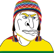 aryan blond blue_eyes bolivia closed_mouth flag:bolivia lips mewing nose peruvian_hat subvariant:peruvianaryan variant:peruvianmutt // 1000x947 // 428.1KB