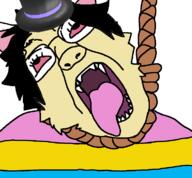 clothes furry glasses hair hanging hat konekokitten open_mouth roblox rope subvariant:trannyfur variant:bernd yellow_skin // 751x698 // 48.9KB