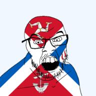 angry british flag flag:great_bernera glasses great_bernera hair leg looking_at_you mustache open_mouth scotland ship soyjak stubble teeth united_kingdom variant:feraljak // 1500x1500 // 286.5KB