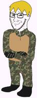 boots camouflage glasses glove military nate text that_one_fucking_picture_of_nate_being_a_smug_little_bastard variant:soyak yellow_hair // 423x1104 // 48.8KB