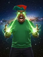 artist:sloppyjakky black boyfriend_(friday_night_funkin') brown_skin fnf_pedo_pedo friday_night_funkin glasses green_hair green_shirt jeans meta:ai_generated mustache nigger open_mouth power screaming stinky subvariant:chudplier universe upper_body variant:chudjak variant:markiplier_soyjak // 880x1168 // 357.4KB