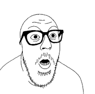 no_ears open_mouth stubble teeth_showing thick_glasses variant:awesjak // 586x581 // 12.3KB