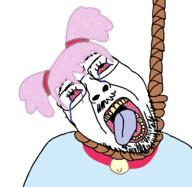 anime bloodshot_eyes crying dox glasses hanging loli mustache open_mouth pedophile prillyvt rope soyjak stubble suicide tongue tranny variant:bernd yellow_teeth // 982x954 // 196.0KB