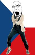 angry animated country czechia dance flag flag:czechia full_body gangnam_style glasses irl open_mouth soyjak stubble variant:cobson // 300x460 // 503.1KB