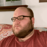 2019 3dgifmaker animated beard closed_mouth clothes distorted ext=gif fat fat_duel glasses irl open_mouth red_tshirt schizo soyboy subvariant:fatjak_irl tshirt variant:fatjak // 250x250 // 105.3KB