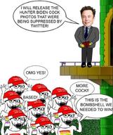 arm baseball_cap book cap clothes elon_musk excited hand hands_up hat holding_book holding_object lgbt maga multiple_soyjaks necktie soyjak speech_bubble suit text variant:soyak // 519x620 // 73.8KB