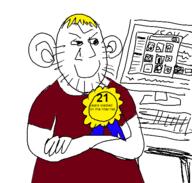 arm badge computer crossed_arms hair hand nate oekaki oldfag soyjak soyjak_party stubble variant:unknown yellow_hair // 500x476 // 53.1KB