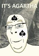 agartha aryan bbc blue_eyes closed_mouth its_over queen_of_spades smile soyjak stubble subvariant:nucob text variant:cobson yellow_hair // 535x768 // 470.4KB