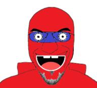 among_us astronaut blue buck_teeth glasses jerma985 open_mouth red red_skin smile stubble suspicious tongue variant:susjak video_game // 680x620 // 132.1KB