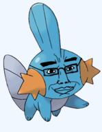 arm closed_mouth eyebrows face glasses mudkip pokemon smile soyjak subvariant:chudjak_front variant:chudjak // 421x544 // 112.8KB