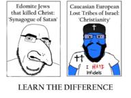 12_tribes_of_israel bandana beard big_nose blue_skin calm christian_cross christian_identity christianity clothes crucifix eyes full_head glasses happy_merchant headband i_hate infidel infidels jewish_nose looking_at_you mouth_closed neutral orthodox_cross red_text stubble subvariant:science_lover text tribe variant:cobson variant:markiplier_soyjak // 940x705 // 290.3KB