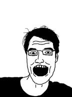 clothes ear glasses hair open_mouth soyjak variant:unknown // 1728x2304 // 99.5KB