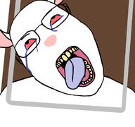 animal bloodshot_eyes crying furry glasses mouse mouse_trap open_mouth soyjak stuart_little tongue variant:bernd yellow_teeth // 800x748 // 168.8KB