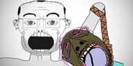 balding bloodshot_eyes brown_troonjak crying flag:transgender_pride_flag glasses grey_eyes hand hanging holding_rope mustache open_mouth purple_hair rope soyjak stubble suicide tongue variant:bentley variant:bernd // 1500x750 // 602.4KB