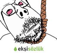 bloodshot_eyes clenched_teeth closed_mouth ekşisözlük glasses hanging rope soyjak stubble subvariant:scholar suicide turkish_text variant:gapejak // 768x719 // 48.1KB