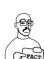 closed_mouth ear fact glasses hand holding_object mustache neutral pointing sign soyjak stubble text variant:jonbert // 612x816 // 12.7KB