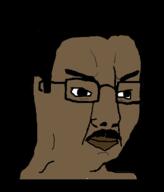 angry black_skin closed_mouth glasses hair indian mustache soyjak variant:chudjak // 493x576 // 30.8KB