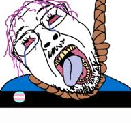 animated badge bloodshot_eyes country crying estonia flag flag:estonia flag:latvia flag:lithuania flag:poland flag:soviet_union flag:ukraine hair latvia lithuania open_mouth poland purple_hair rope soyjak suicide tongue tranny ukraine variant:bernd // 768x719 // 30.5KB