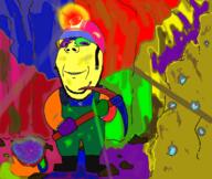 bag clothes full_body gem glasses hat holding_object light miner pickaxe soyjak stubble subvariant:wholesome_soyjak trend:colorjak underground variant:gapejak // 791x669 // 478.1KB