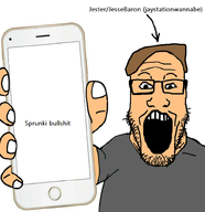 glasses holding_object holding_phone jester open_mouth phone sprunki subvariant:phoneplier subvariant:phoneplier_vertical variant:markiplier_soyjak white_background youtube // 774x798 // 208.2KB