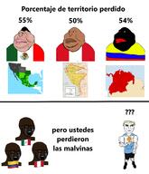argentina black_skin blond brown_skin clothes colombia crying emoticon flag map mexico peru spanish_text subvariant:unbotheredchud variant:chudjak variant:meximutt variant:soyak white_skin // 2743x3191 // 1.4MB