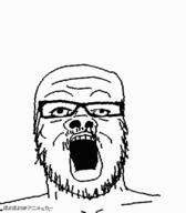 animated glasses mustache open_mouth poyopoyo poyunpoyun soyjak stubble variant:a24_slowburn_soyjak // 349x400 // 339.5KB