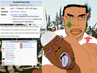 battle bloodshot_eyesloods cedar choke_hold christian_cross christian_identity christianity glasses lebanese_cross lebanese_forces lebanon maronite mouth_closed mouth_open muslim_hat muslims shitskin stubble subvariant:pol_face tan_skinn tongue_out variant:bernd variant:chudjak war wikipedia // 800x600 // 407.8KB