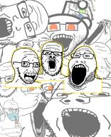 album_cover beard bottle gape glasses mask multiple_soyjaks music open_mouth outline reddit smug soy soyjak soyjaks soylent straw stubble subvariant:wewjak trend:soyjak_trio trio variant:6soylent variant:a24_slowburn_soyjak variant:bernd variant:gapejak variant:markiplier_soyjak variant:markiplier_soyjak2 variant:snoojak variant:soyak variant:tony_soprano_soyjak wallpaper yellow_outline // 1000x1227 // 188.1KB