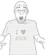 arm ascii clothes ear glasses hand heart open_mouth pointing soyjak stubble text variant:shirtjak // 674x819 // 28.4KB