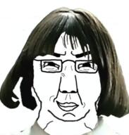 angry chud glasses hair smile smug soyjak variant:chudjak // 319x334 // 128.6KB