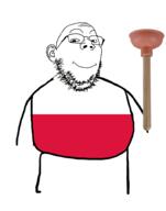 closed_mouth ear full_body holding_object holding_plunger plumber plunger poland smile soyjak stubble variant:impish wholesome // 778x989 // 116.2KB