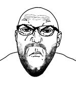 angry beard closed_mouth ear frown glasses punisher_face soyjak stubble template variant:cirrus // 800x1024 // 16.9KB