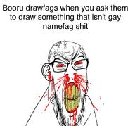 blood drawfag rage soybooru soyjak subvariant:feralrage variant:feraljak // 1368x1272 // 250.1KB