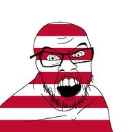 angry country flag glasses jacksepticeye liberia looking_at_you mustache open_mouth soyjak stubble teeth variant:feraljak youtube // 1500x1500 // 22.2KB