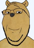 closed_mouth dog doge ear glasses smile soyjak stubble subvariant:wholesome_soyjak variant:gapejak // 559x785 // 390.7KB