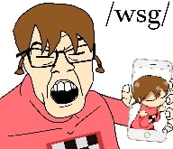 4chan animated anime arm braids brown_hair closed_eyes clothes female glasses green_screen hair hand holding_object holding_phone iphone madotsuki music open_mouth phone sound soyjak subvariant:female_feraljak teeth text variant:feraljak video white_skin wsg_(4chan) yume_nikki // 2148x1848, 97.8s // 13.2MB