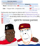 2soyjaks blue_eyes brown_eyes brown_skin cap clothes conflict crescent fez flag:indonesia flag:netherlands friendship hand hat indonesia netherlands no_more_brother_wars orange_stubble smile smirk songkok star star_and_crescent text variant:cobson variant:feraljak war wikipedia wordswordswords // 545x619 // 184.9KB