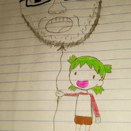 4chan anime balloon clothes drawing glasses green_hair hair oekaki open_mouth shoe shorts soyjak stubble subvariant:soyak_front variant:soyak yotsoyba // 680x1361 // 830.9KB