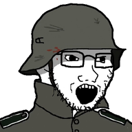 clothes combat_helmet epaulettes glasses helmet looking_to_the_right military military_combat_uniform military_uniform nazi_germany nazism open_mouth popped_collar soyjak stahlhelm stubble transparent_background variant:soyak wehrmacht wehrmacht_uniform world_war_2 // 512x413 // 71.6KB