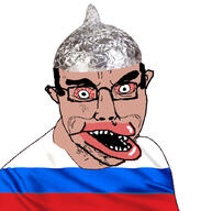 amerimutt angry bloodshot_eyes brown_skin clothes ear glasses hair hat merge open_mouth russia soyjak subvariant:chudjak_front tin_foil variant:chudjak variant:feraljak // 981x1032 // 169.7KB
