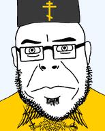 bald closed_mouth flag:greek_orthodox_church glasses looking_at_you meta:ai_generated orthodox orthodox_cross stubble subvariant:orthodoxson variant:cobson // 822x1024 // 122.4KB