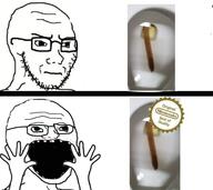 2soyjaks arm closed_mouth concerned glasses hand hands_up nintendo open_mouth poop seal soyjak stubble subvariant:soyak_(irritated) v_(4chan) variant:im_a_bit_shy variant:soyak video_game // 1440x1279 // 121.1KB