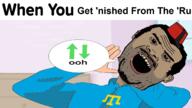 Astrofene_(namefag) CrimeanChud_(namefag) anime arrow artist:janzyalgo asian awards black_text brown_skin crimea crimean_tatar fez gooner green_arrow hairy mutt namefags ooh soyjak speech_bubble stinky stubble sweating text touhou variant:alicia video_game wikihow yellow_teeth // 1280x720 // 363.0KB