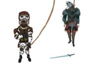 2soyjaks armor buff clothes crying elden_ring full_body gas_mask glasses hanging holding_object holding_rope lunching lynching monolith rope scar soyjak stalker subvariant:chudjak_front subvariant:unbotheredchud sword variant:bernd variant:chudjak video_game // 3688x2728 // 281.9KB