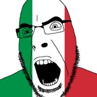 angry country flag glasses italy open_mouth soyjak stubble variant:cobson // 721x720 // 11.6KB