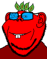 bandage beetroot big_glasses broot buck_teeth emoticon glasses leaf nerd red_skin series:brootmoji stubble transparent_background variant:impish_soyak_ears 🤓 // 598x752 // 22.2KB