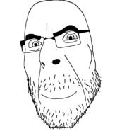 closed_mouth glasses smile soyjak stubble variant:cobson // 642x711 // 40.0KB