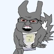 bloodshot_eyes drugs fentanyl grey_skin grey_squirrel holding_object tail trend:squirreljakking // 450x450 // 40.3KB