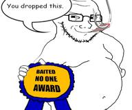 award bait baited_nobody_award beard closed_mouth glasses holding_award holding_object hook impact_font obese peter_griffin smug speech_bubble variant:soyak // 643x535 // 67.3KB